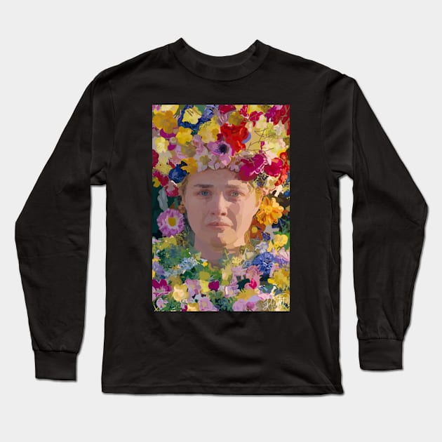 Midsommar based art using scribbles Long Sleeve T-Shirt by Lsutton4